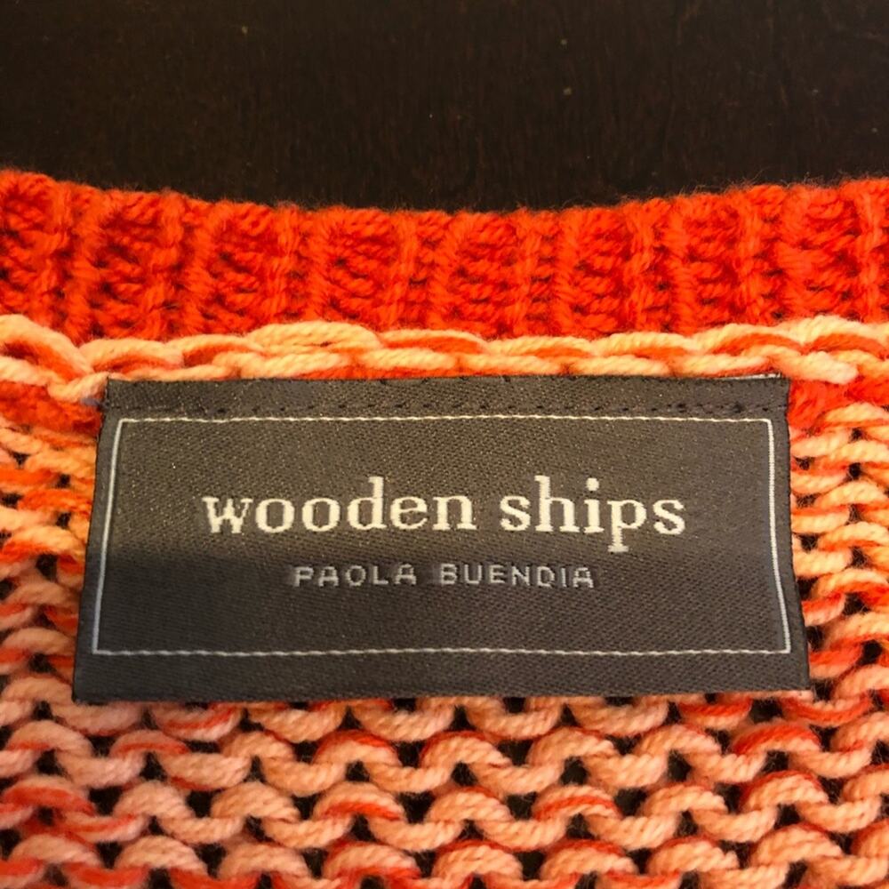 Wooden Ships dark light orange knit sweater size Small / Medium - Picture 8 of 9
